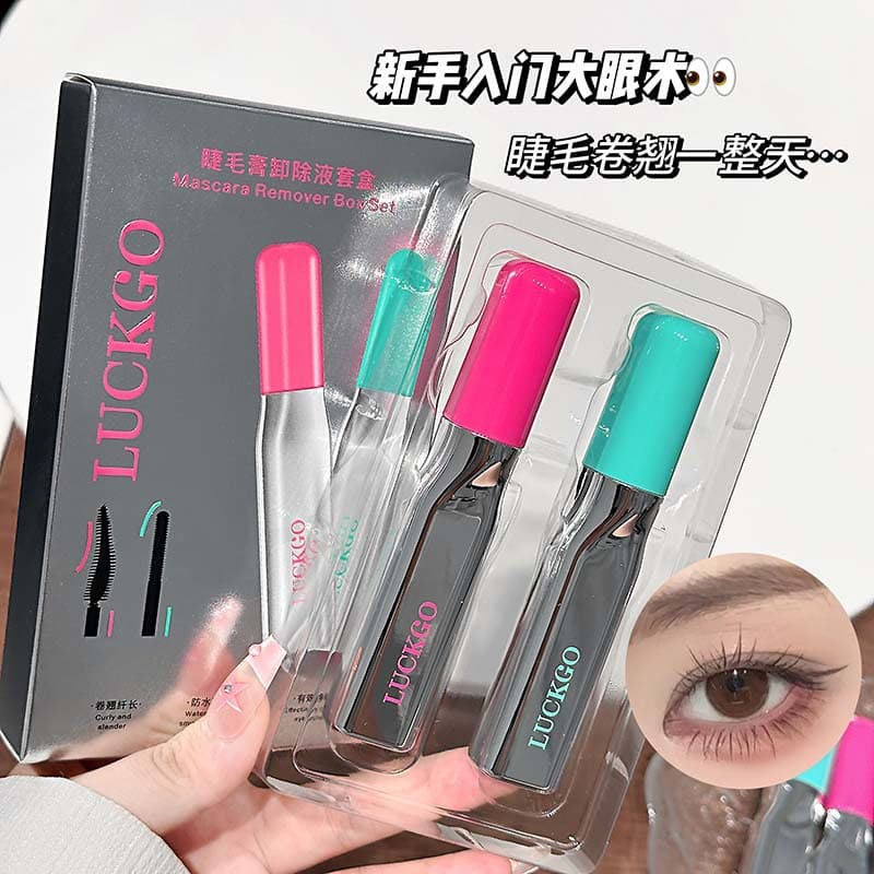 Luckgo Bright Eyelashes Curling and Slender Mascara Thick Natural Stereo Clear Roots Waterproof and Sweat-Proof Student Makeup