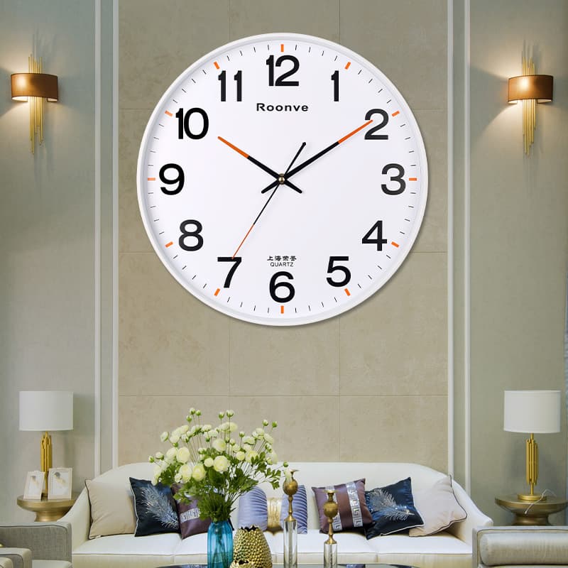 35cm 14-inch Simple and Fashionable Wall Clock for Living Room and Bedroom, Silent No-drill Large Number Home Decor