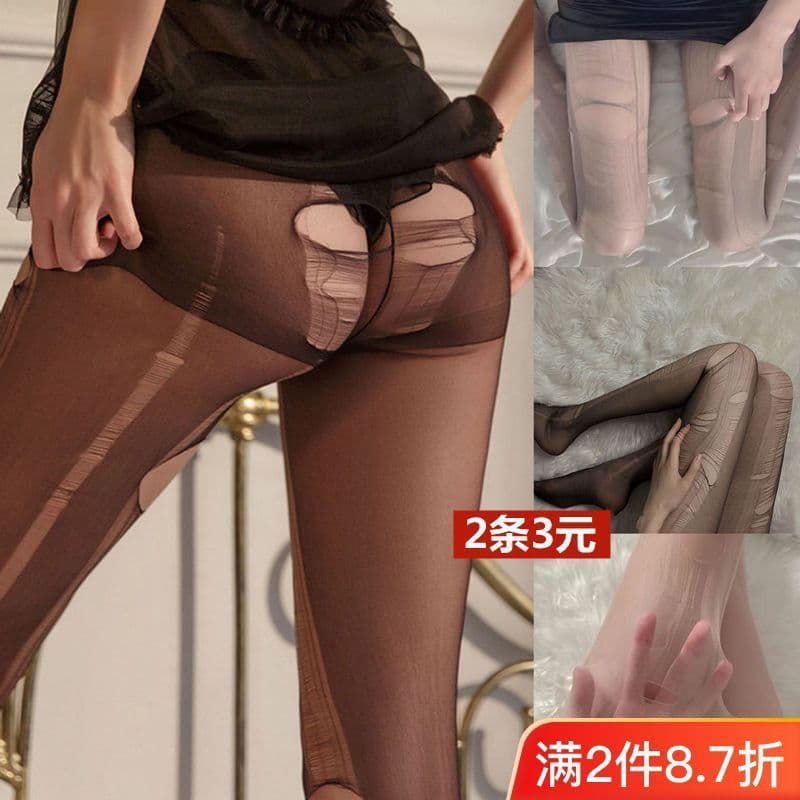 Sexy stockings, feminine, extremely tempting, jk hand-torn stockings, no need to take off, black stockings, hot girl pantyhose