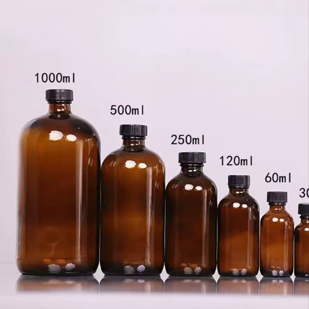 Wholesale brown repackaged 240ml glass bottle Boston light-proof essential oil bottle small bottle repacked empty bottle sealed and leak-proof