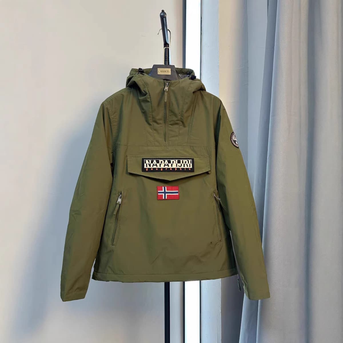 Napapijri Casual Pullover Hooded Fleece-Lined Windbreaker Versatile Trendy Men's Jacket Warm Top