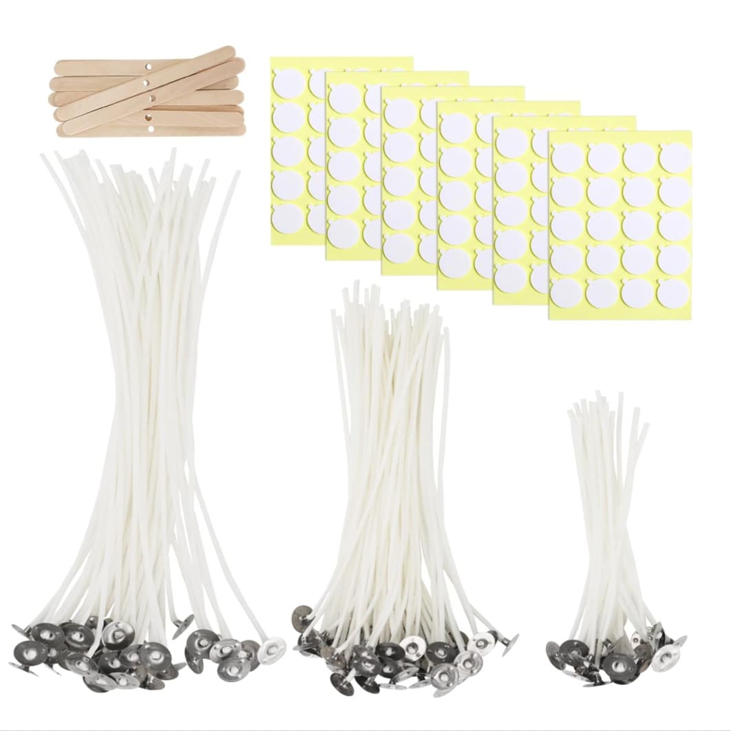 Cotton Candle Wick 10/15/20 cm Pre-Waxed for Candle Making, Candle DIY Material Wick Sticker