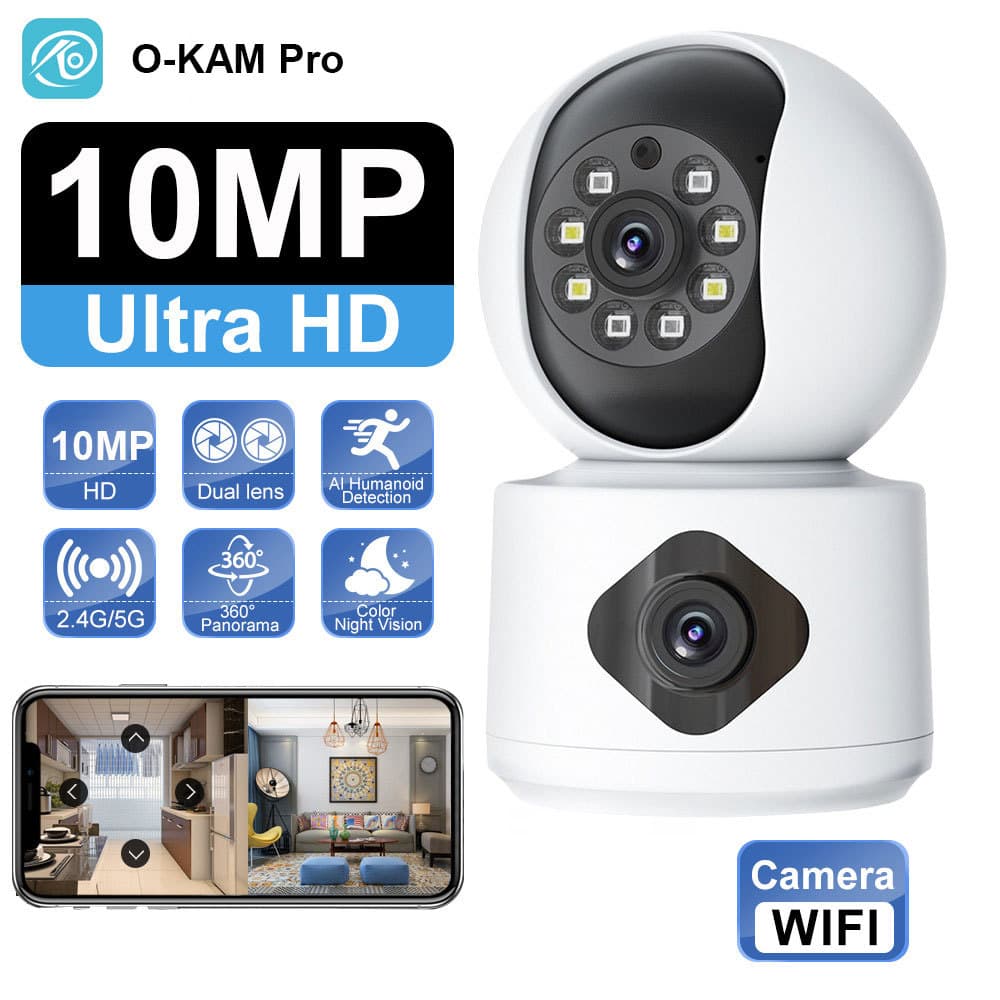 OKAM CCTV PTZ360° Home Security WiFi Camera IP Cam Dual Lens