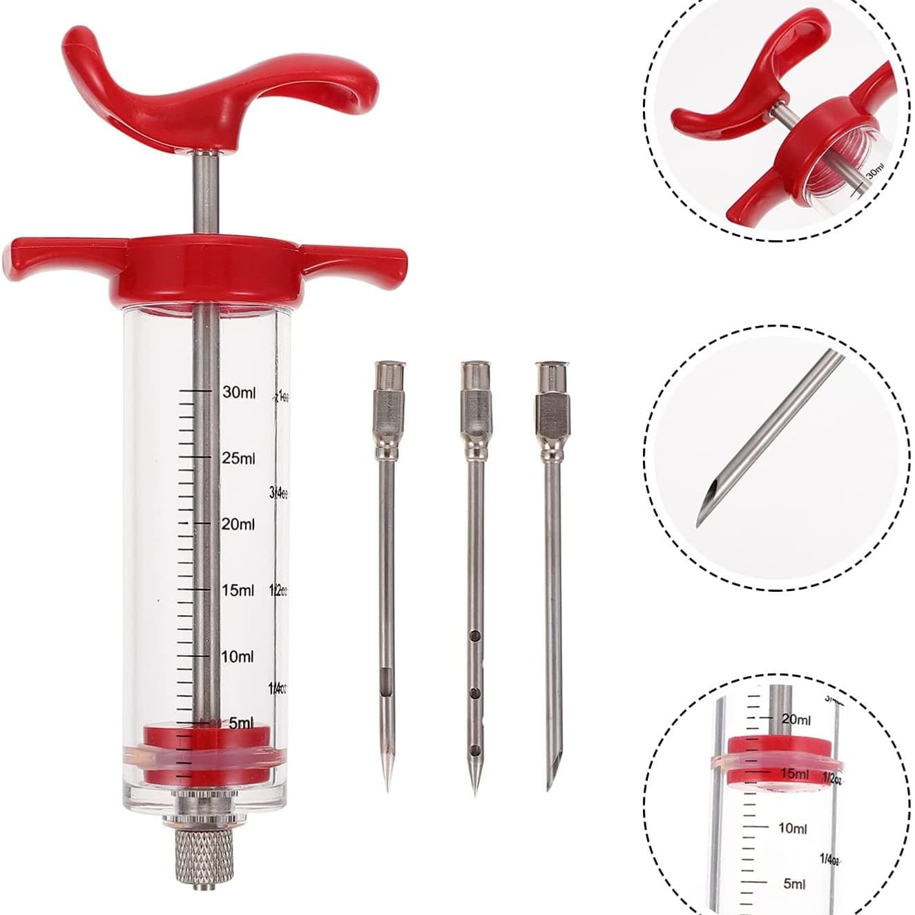 Kitchen BBQ Steak Turkey Injector, Plastic Seasoning Injector, and Marinade Injector for Meat