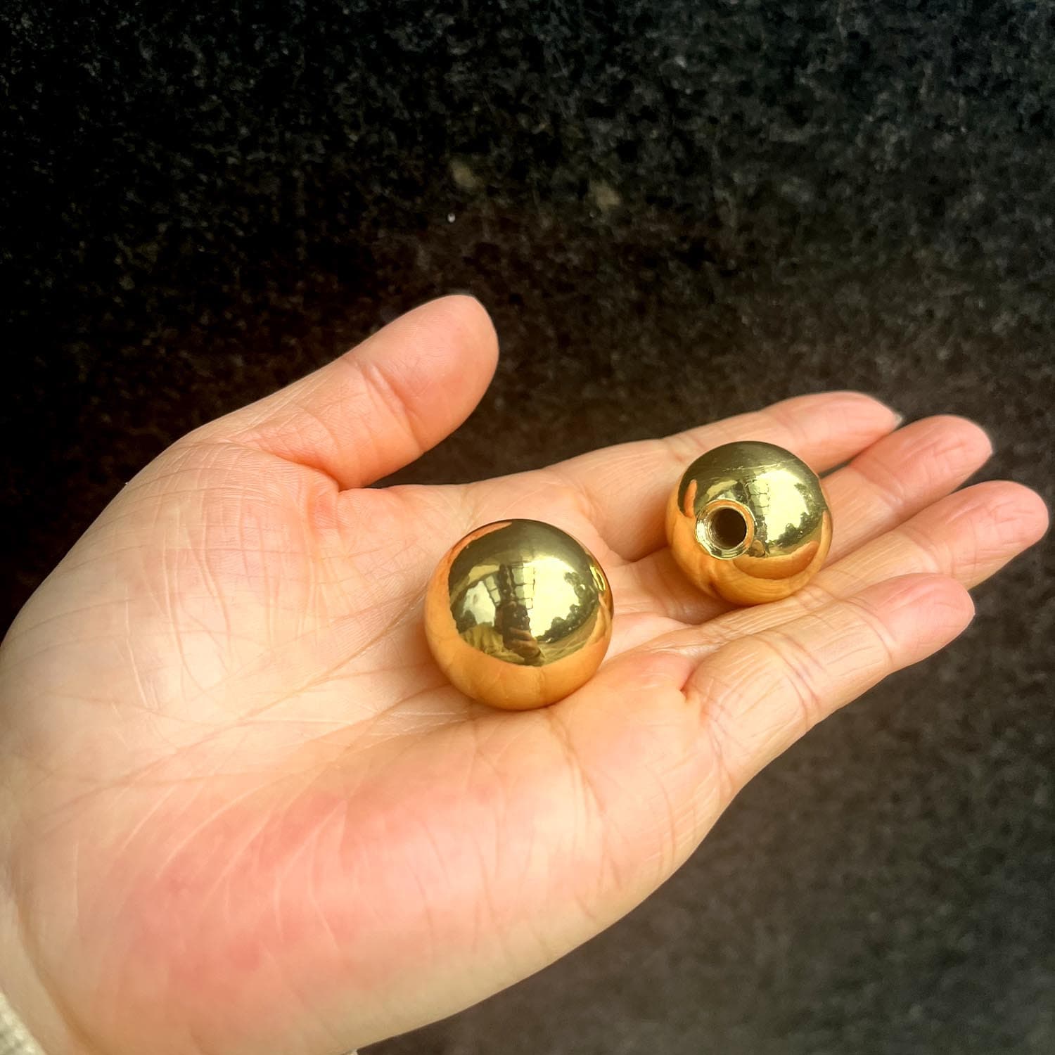 25mm large solid ball table lamp decorative cover knob, gold-plated table lamp decorative head with 1/4-27 thread