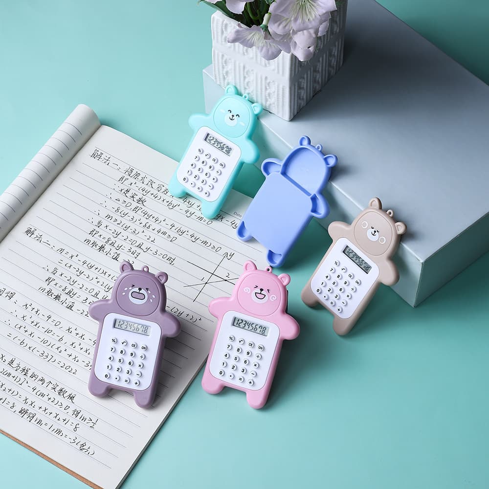 Factory Direct Mini Cute Bear Emoji Calculator: Portable, Easy-to-Carry Small Cartoon Calculator