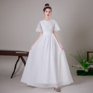 Children's Guzheng Performance Dress Long Host Piano Violin Performance Dress Girl's Dress Summer