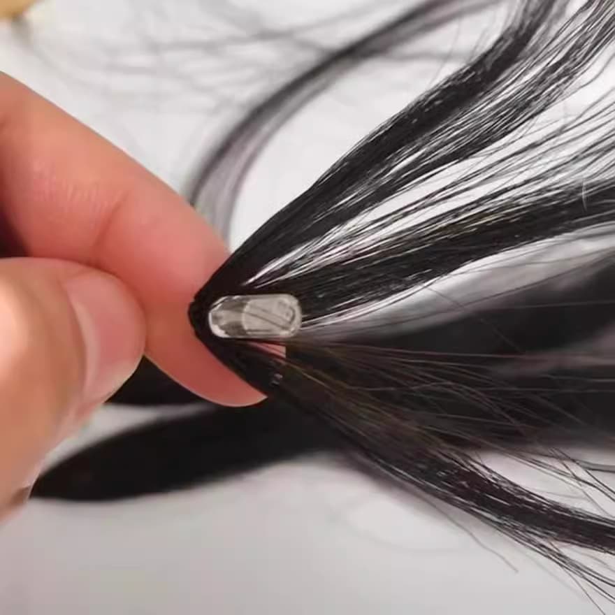 H6 Feather Hair Extensions H3/H6 Fishing Line Hair Extensions Full Wrap Real Hair Fake Hair Bundle H6 Reusable Hair Extensions Original Braid Hair