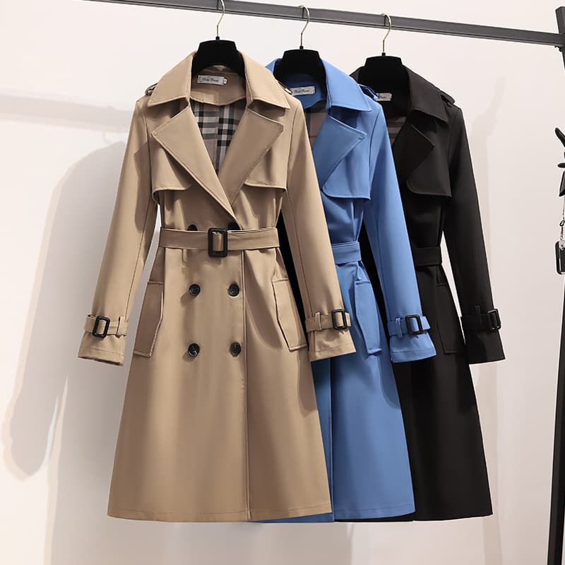 2026 Korean Style New Arrival Women's Spring Autumn Vintage British Retro Coat Trendy Trench Coat for Petite Ladies
