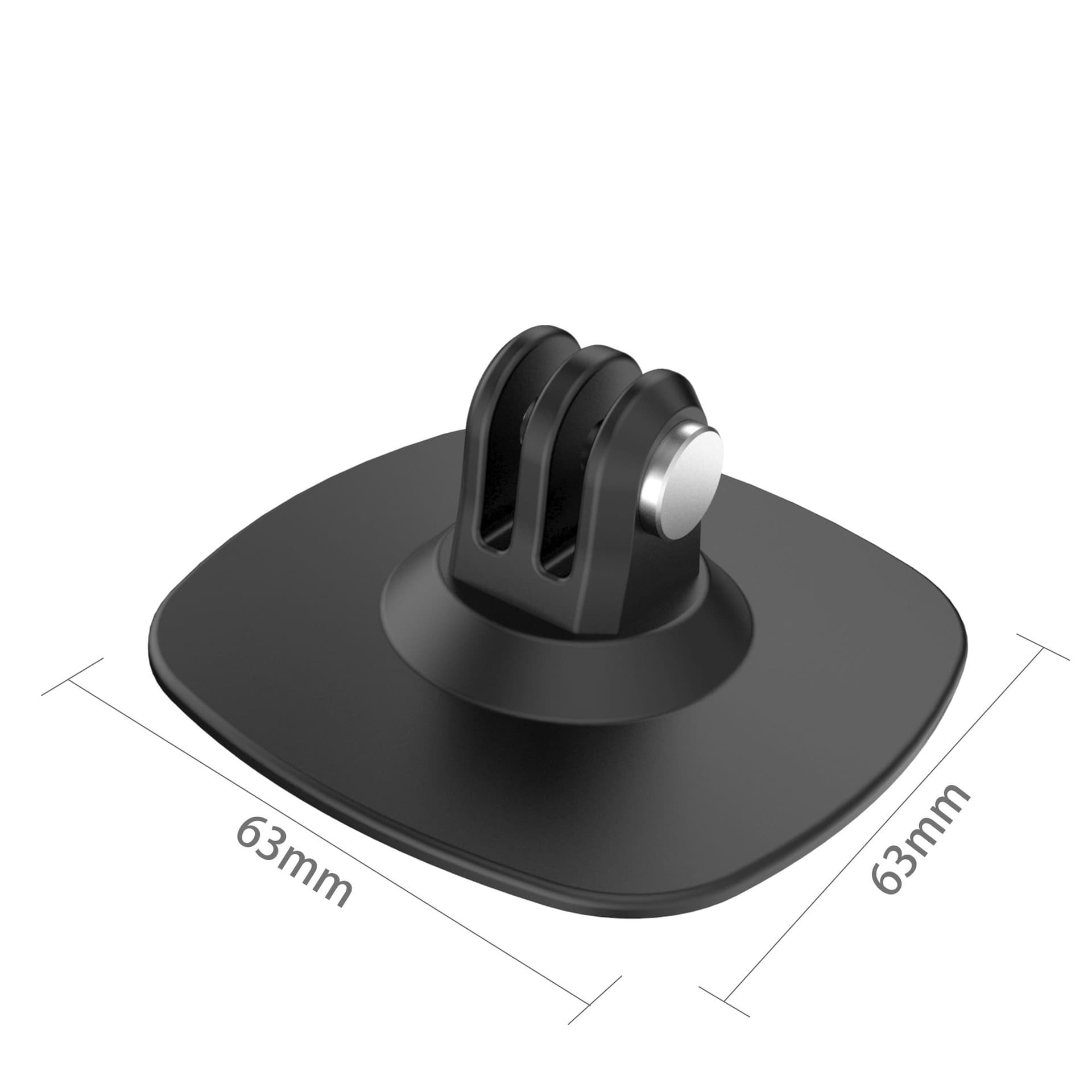 Compatible with GoPro, Insta360, and action camera accessories, helmet mount base with flexible adhesive backing