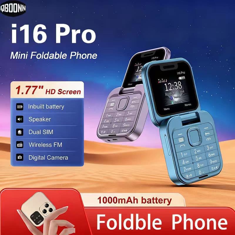 i16pro cross-border flip phone dual-SIM dual-standby button mobile phone for the elderly 2G multi-language mobile phone factory price