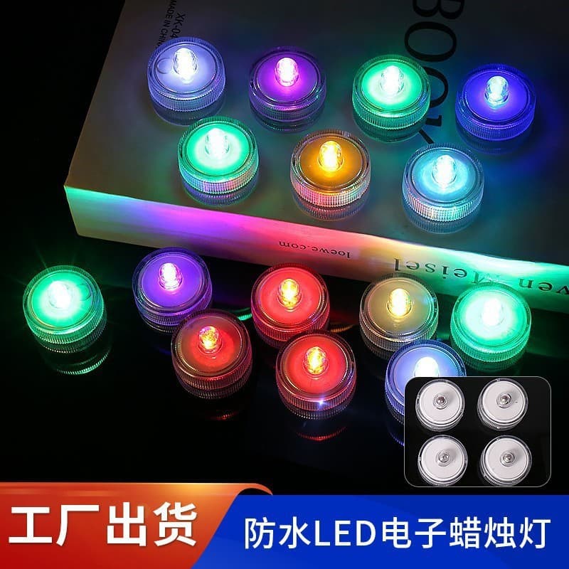 Factory Stock LED Waterproof Candle Light Betta Fish Light Luminous Submersible Light Decorative Ambience Colorful Electronic Candle Light