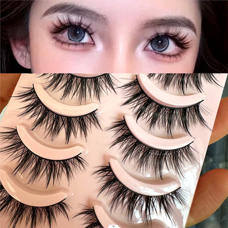 New 027 Imp False Eyelash Women's Natural Simulation Curled Segmented Barbie Cartoon Eyes Same Style Mixed Pack