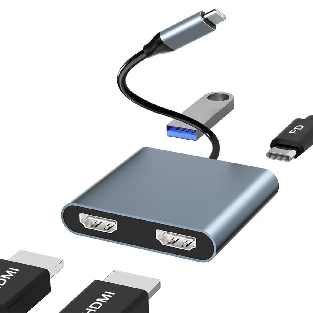 Type-c to dual HDMI docking station USB3.0 card reader PD fast charging laptop multi-screen differential display docking station