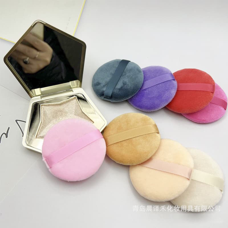 Chenyihe Powder Puff Loose Powder Velvet Flocking Setting Powder Makeup Sponge Setting Puff Beauty Tool Cross-border Direct Supply