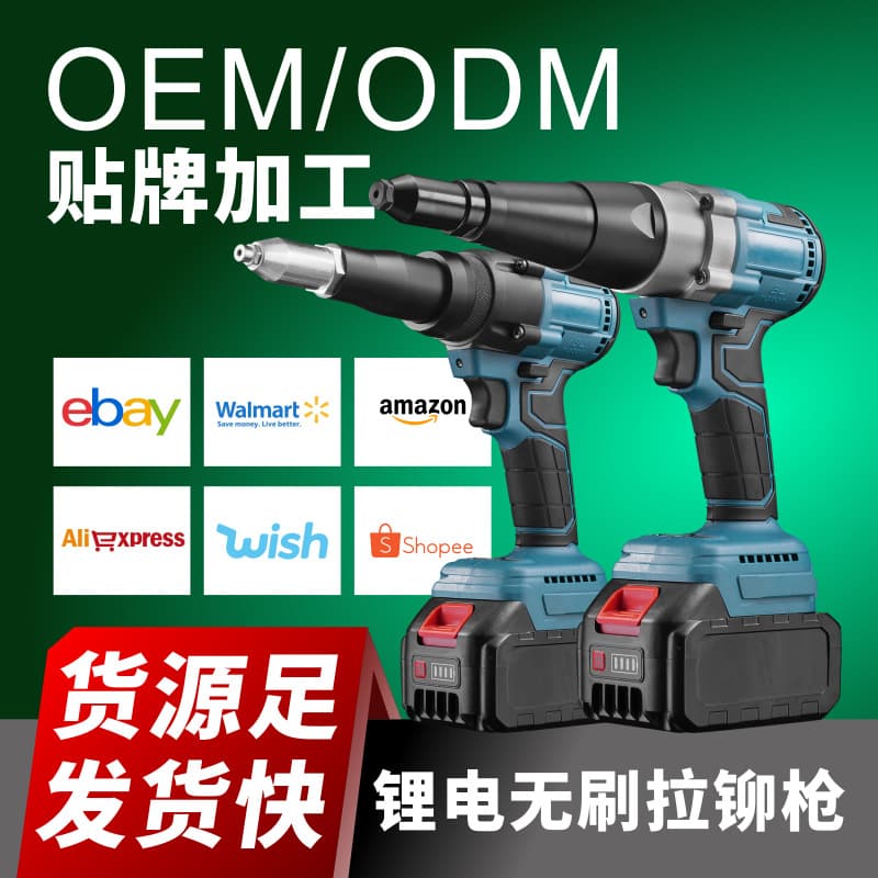 Cross-border Industrial Style Electric Rivet Gun Charging Core Pulling Pull Rivet Gun Stainless Steel Brushed Lithium Electric Pull Rivet Gun Riveting Machine