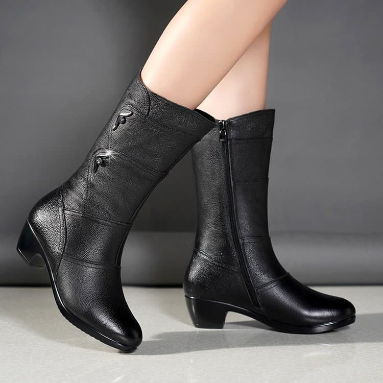 Women's Lace-up Knee-high Boots Metal Buckle Rivet Decorations