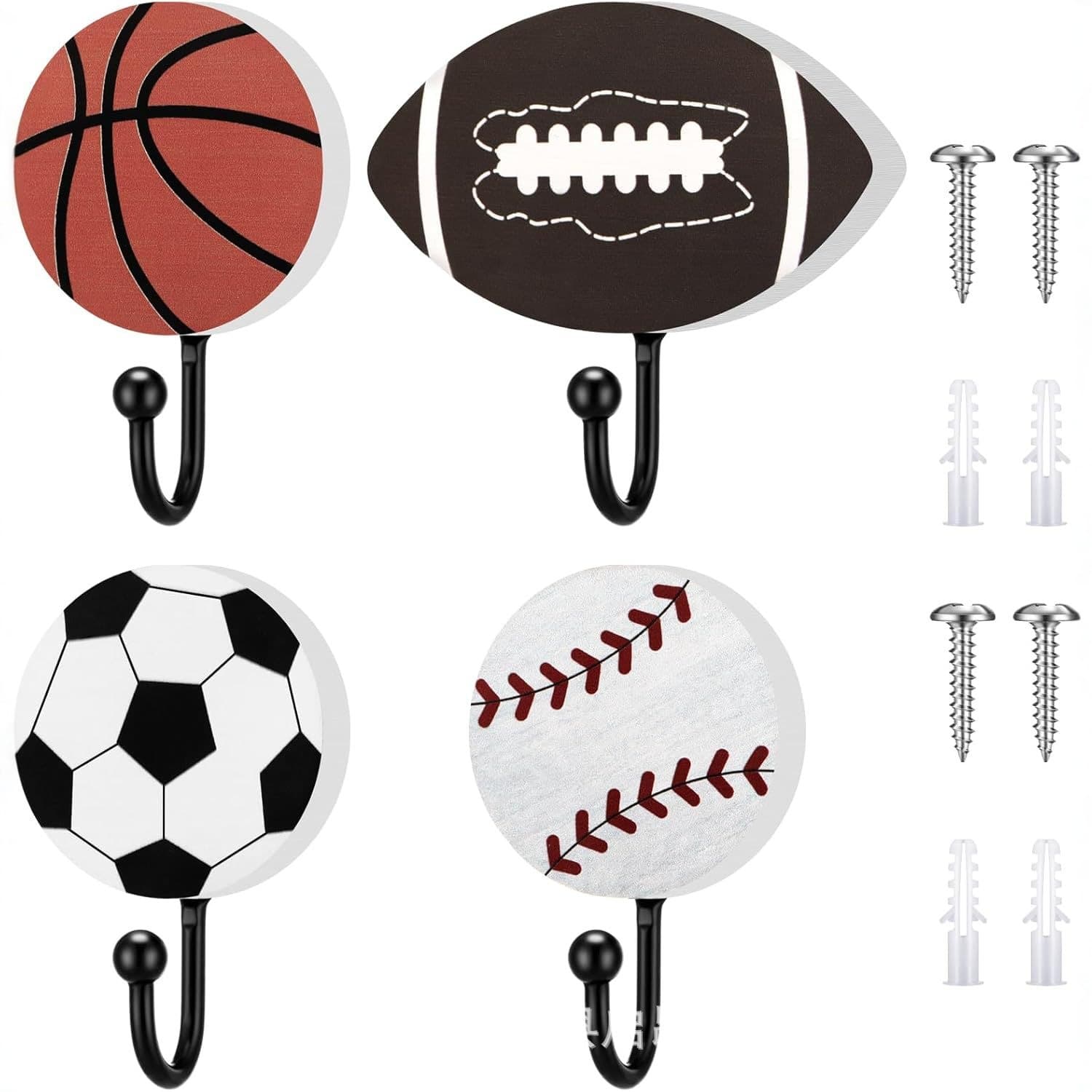 Custom Cross-Border Baseball, Rugby, Football, Basketball, Coat Hooks, Towel Hooks, Color Printing, Size Production