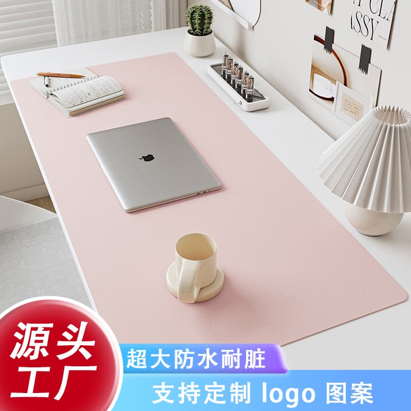 Extra Large Desk Mat, Dirt-Resistant, Waterproof, Eye-Protective, Eco-Friendly Computer Mat, PU Leather, Simple Solid Color Mouse Pad