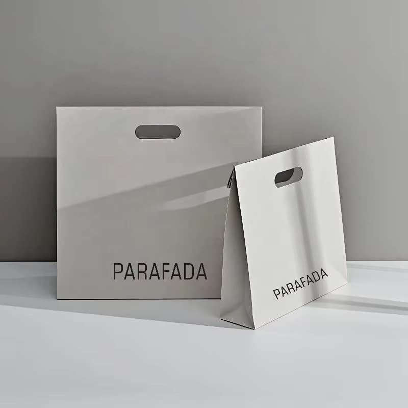 Custom Gift Bags Handbags Paper Bags Kraft Paper Bags Mini Gift Jewelry Paper Shopping Bags Printed Beige Black