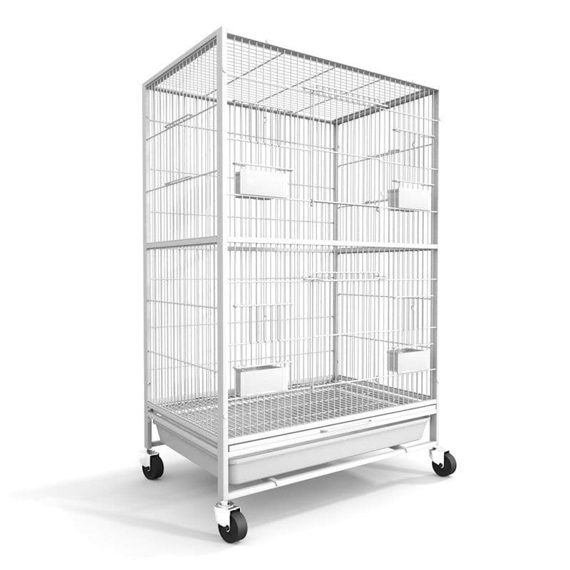 Extra Large Bird Cage for Parakeets, Cockatiels, and Lovebirds, Multi-Level Villa with Metal Roof, Viewing Cage, Breeding Cage
