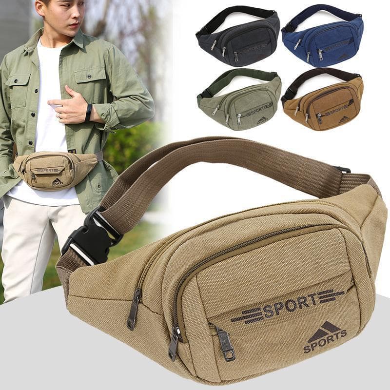 Waist Bag Men's and Women's Large Capacity Multi-Functional Site Work Canvas Bag Outdoor Leisure Fashion Chest Bag Manufacturers Wholesale