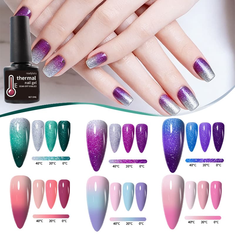 Gel Polish Thermochromic 2026 Limited Edition Glitter Shard Diamond Nail Gel Fine Glitter Subtle Shine Cold Hot Magic Nail Gel
