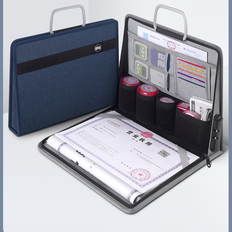 Seal Storage Box, Business License Storage Bag Large Capacity with Password Lock, Office Seal Case, License Holder