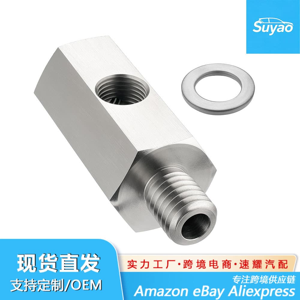 Cross-border Modified Auto Parts M12 Tee to 1/8 NPT Side Hole Oil Pressure Sensor Adapter Diameter Change Joint
