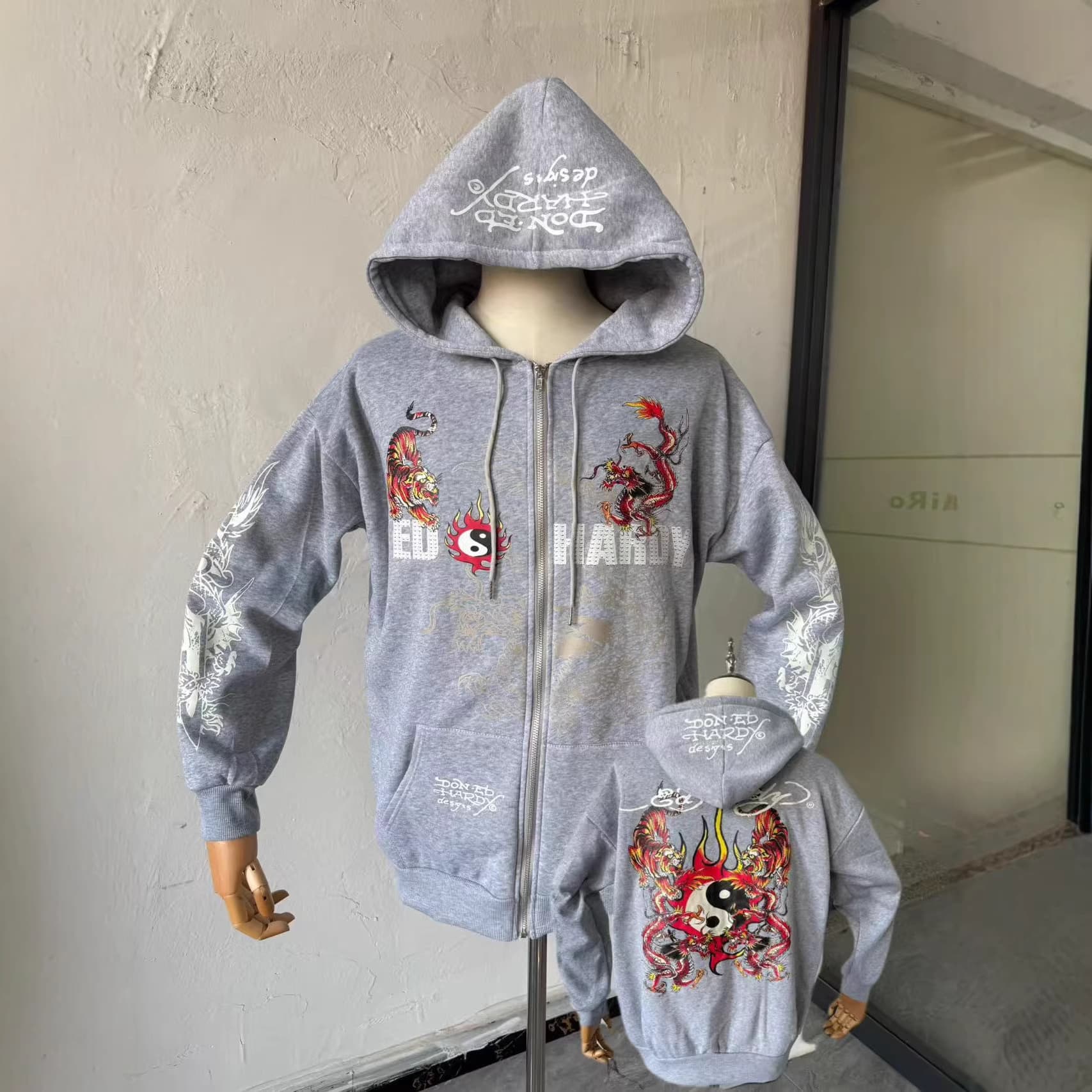Gothic Rock Skull Bones Oversized Hoodie Unisex Y2K Streetwear Dark Style Polyester Pullover for Men And Women