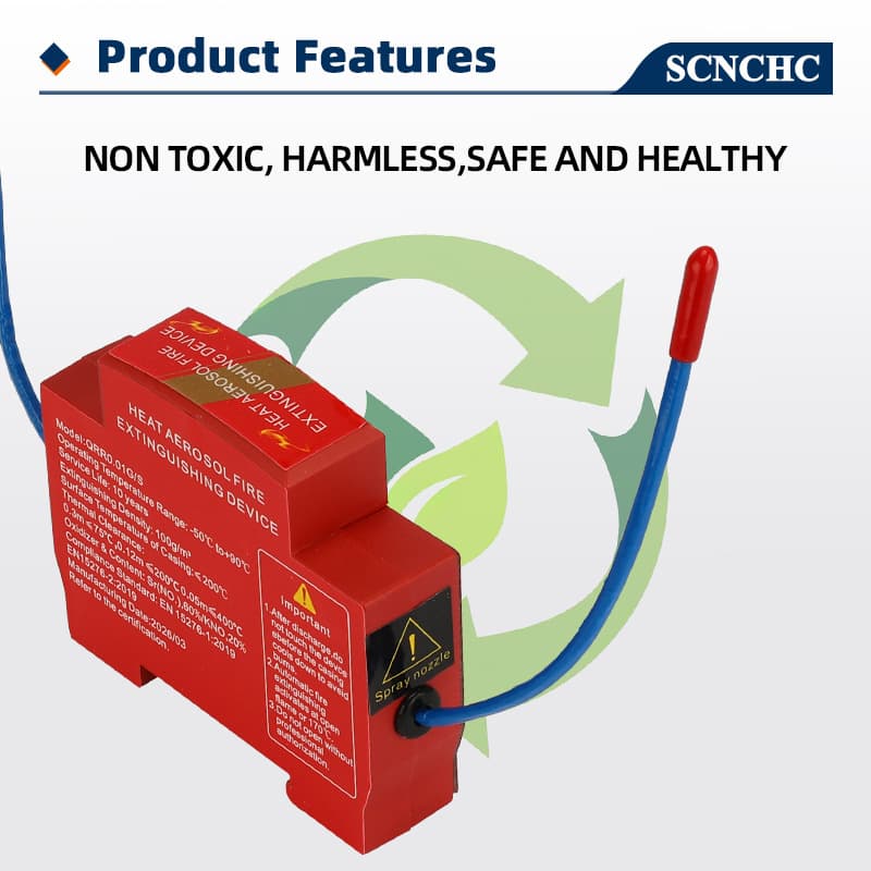 Hot Aerosol Fire Extinguisher, Electrical Cabinet Hot Aerosol Fire Suppression Device, DIN Rail-Mounted Automatic Fire Extinguisher
