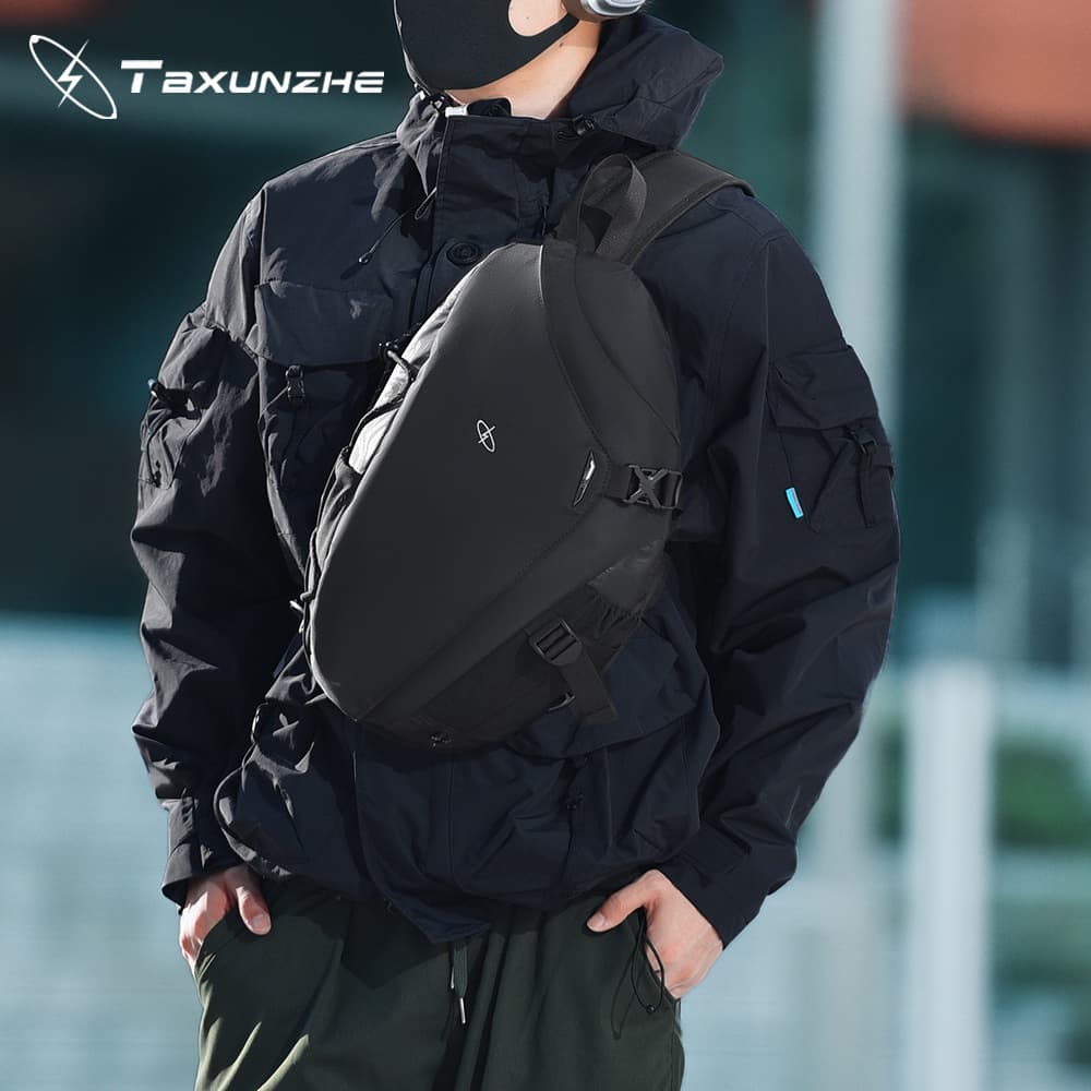 Zhuxing multifunctional crossbody bag men's casual shoulder bag large capacity trendy cool chest bag outdoor cycling bow and arrow bag for men