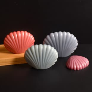 Shell Candle Mold - Fan-Shaped Semi-Relief Shell Mirror Shell Large Medium Small Scallop Plaster Ornament Silicone Mold