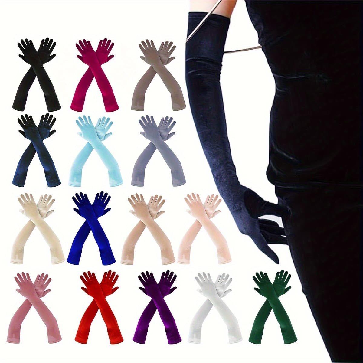 Women's Long Satin Wedding Bridal Gloves 1920s Tea Party Birthday Party Halloween Cosplay LP350
