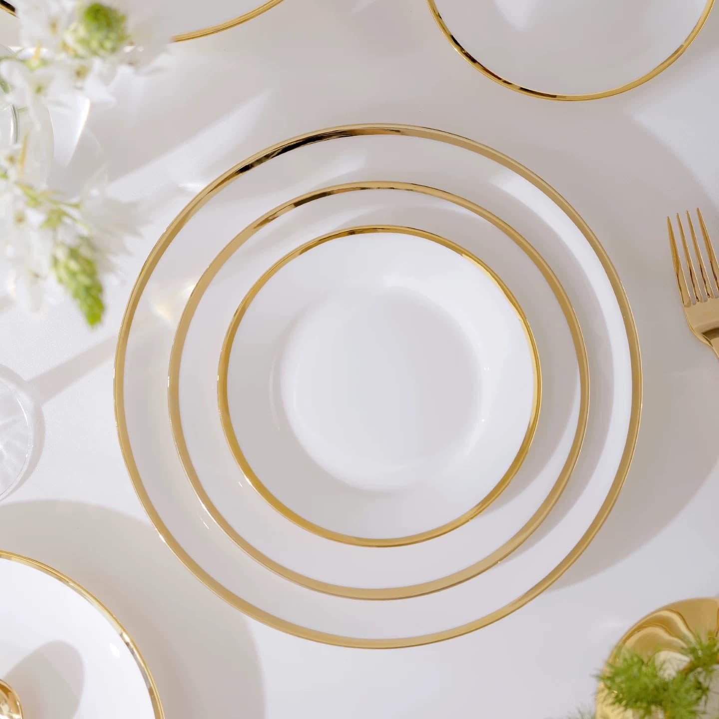 Export cross-border electroplated gold-plated ceramic plate Western restaurant steak plate vegetable plate salad fruit flat plate shallow plate tableware
