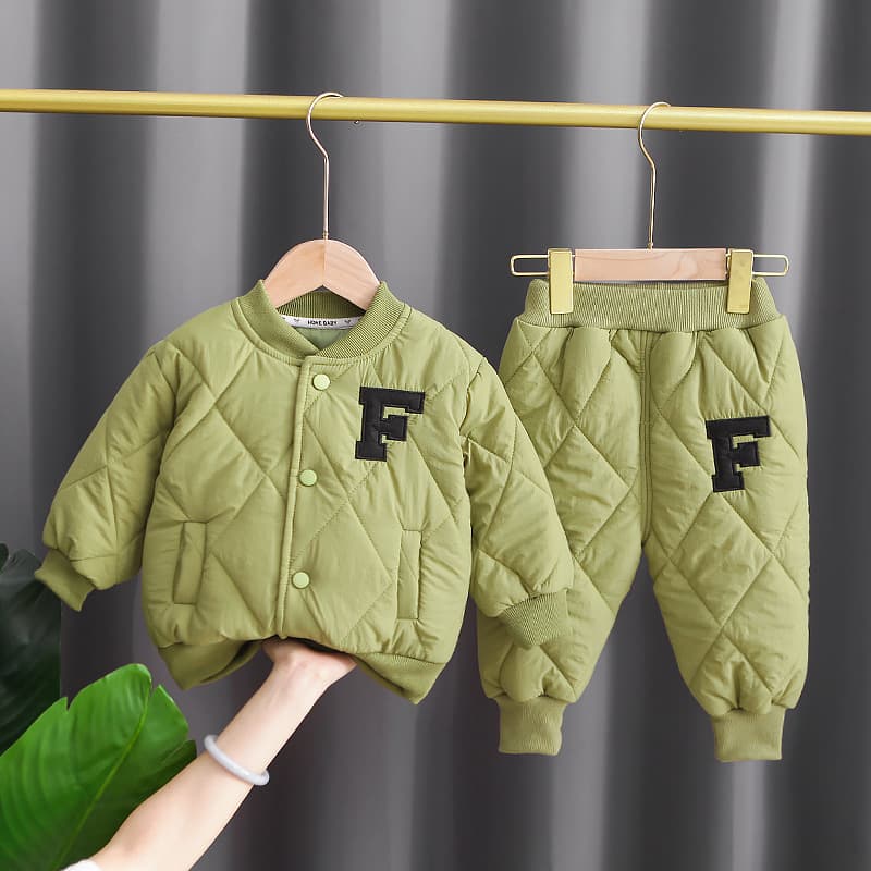 Baby Winter Cotton Clothing Set Thickened for Boys 0-1.5 Years Old 2-Piece Outfit Autumn Winter Outdoor Wear Baby Cotton Padded Jacket