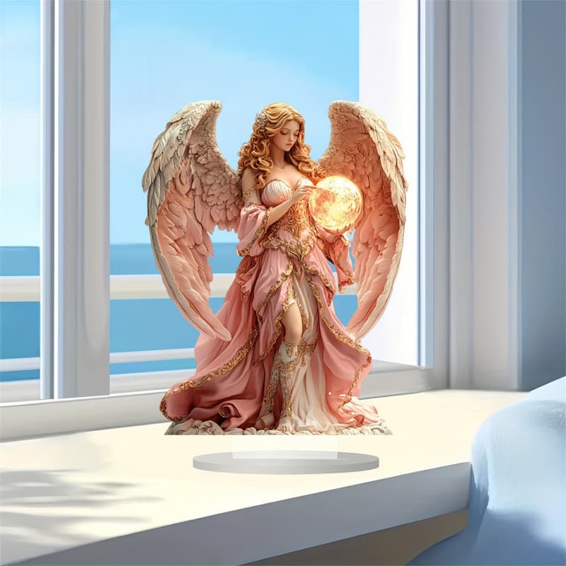 Cross-border new exquisite bohemian style angel magic ball acrylic decoration study living room angel ornaments