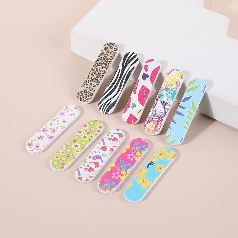 Mini Portable Double-sided Nail File Printed Eva Manicure Tool Compact Pedicure Buffer Strip Nail Care Beauty Tool