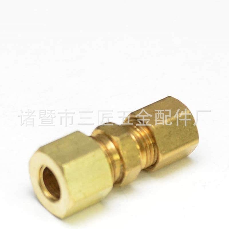 Brass reducing/reducing ferrule connector 5/16 to 1/4 reducing ferrule connector Reducing diameter compression straight ferrule