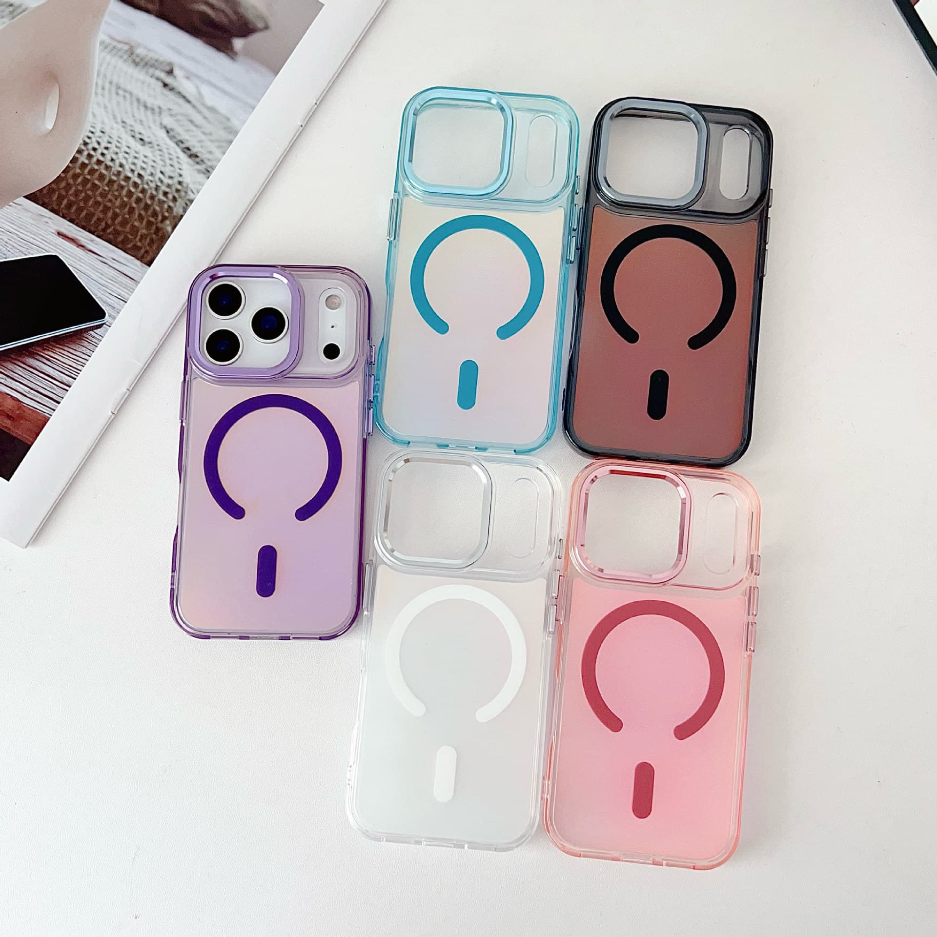 Suitable for Apple 17Promax mobile phone case iPhone17Air bright shadow chameleon magnetic 16P anti-fall protective cover
