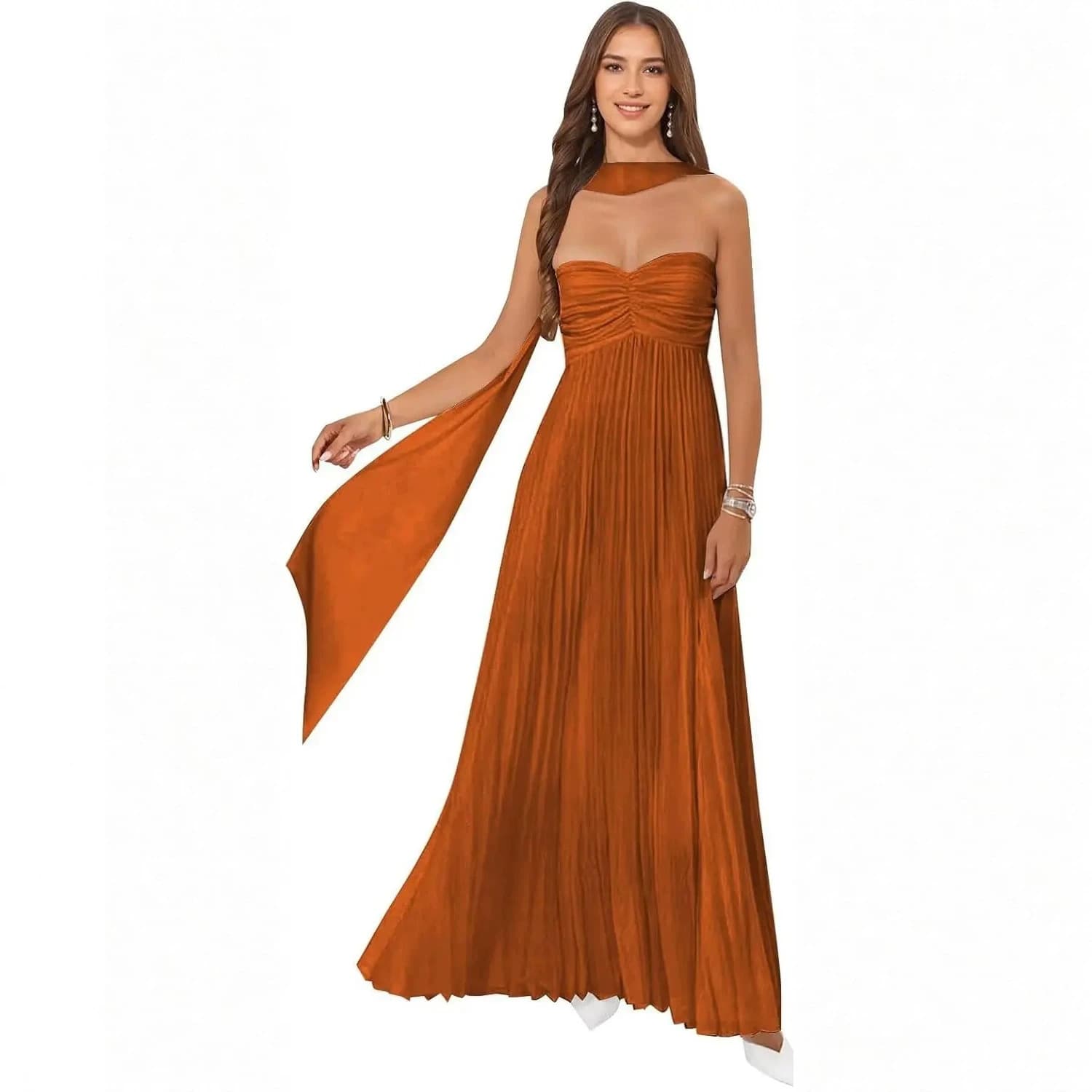 Vintage One-Shoulder Draped Gown Elegant Socialite Banquet Performance Photo Dress Slimming Flowing Floor-Length Dress