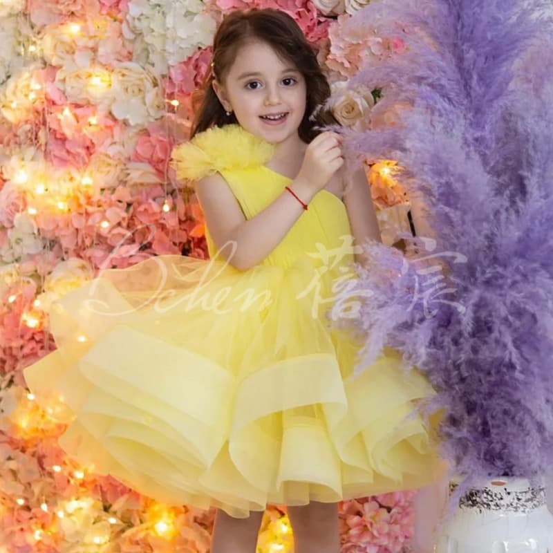 2026 New European and American Style Girls' Birthday Tulle Princess Dress for Toddlers