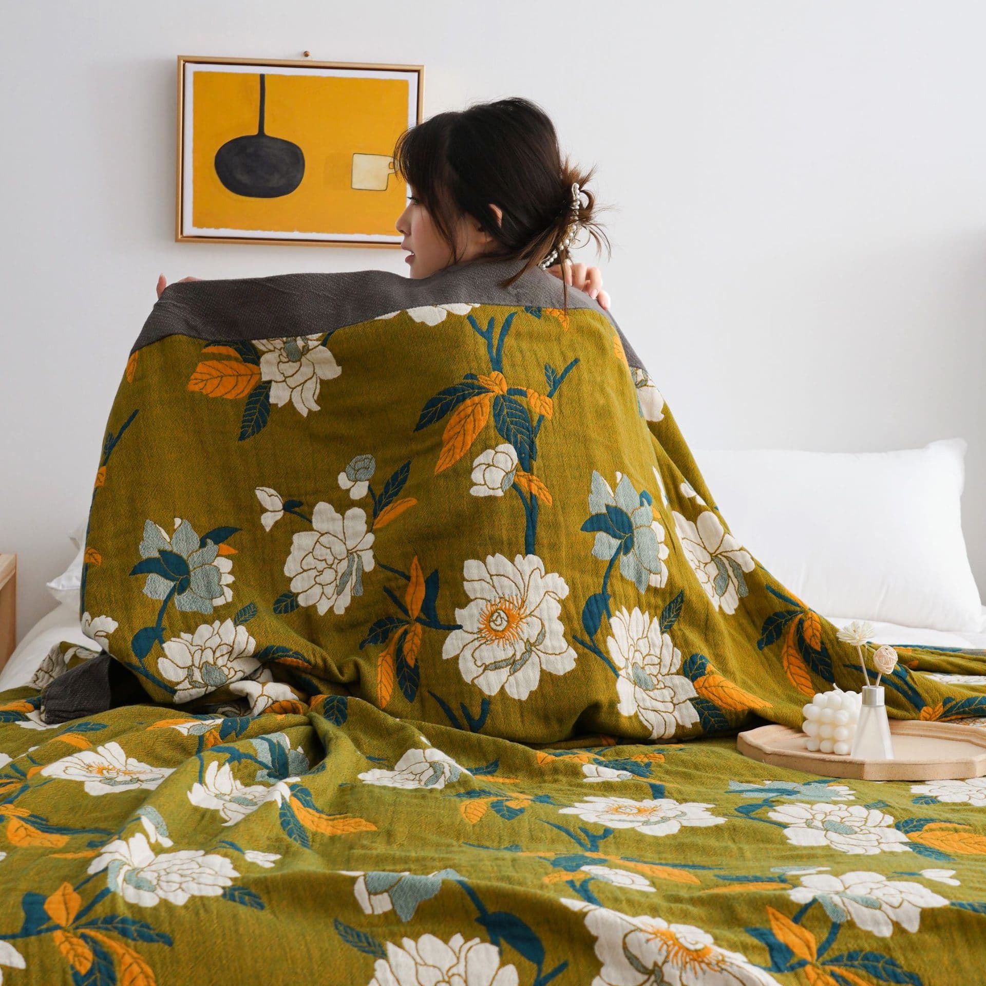 Cross-Border Towel Blanket Wholesale New Style Five-Layer Gauze Pure Cotton Towel Blanket Wholesale All-Season Office Nap Air Conditioning Quilt