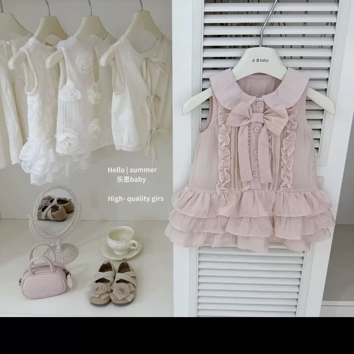 Girls' Sweet Summer Dress, Children's Doll Dress for Ages 3-8, Kids' Clothing, Drop Shipping