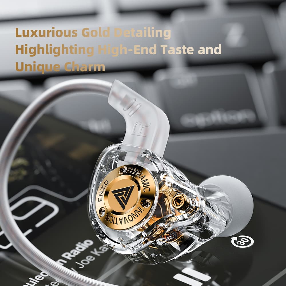 QKZ ENZO In-Ear Dynamic Driver Earphone HiFi Sound Quality Heavy Bass Wired Remote Control Phone Earphone Wholesale New Model
