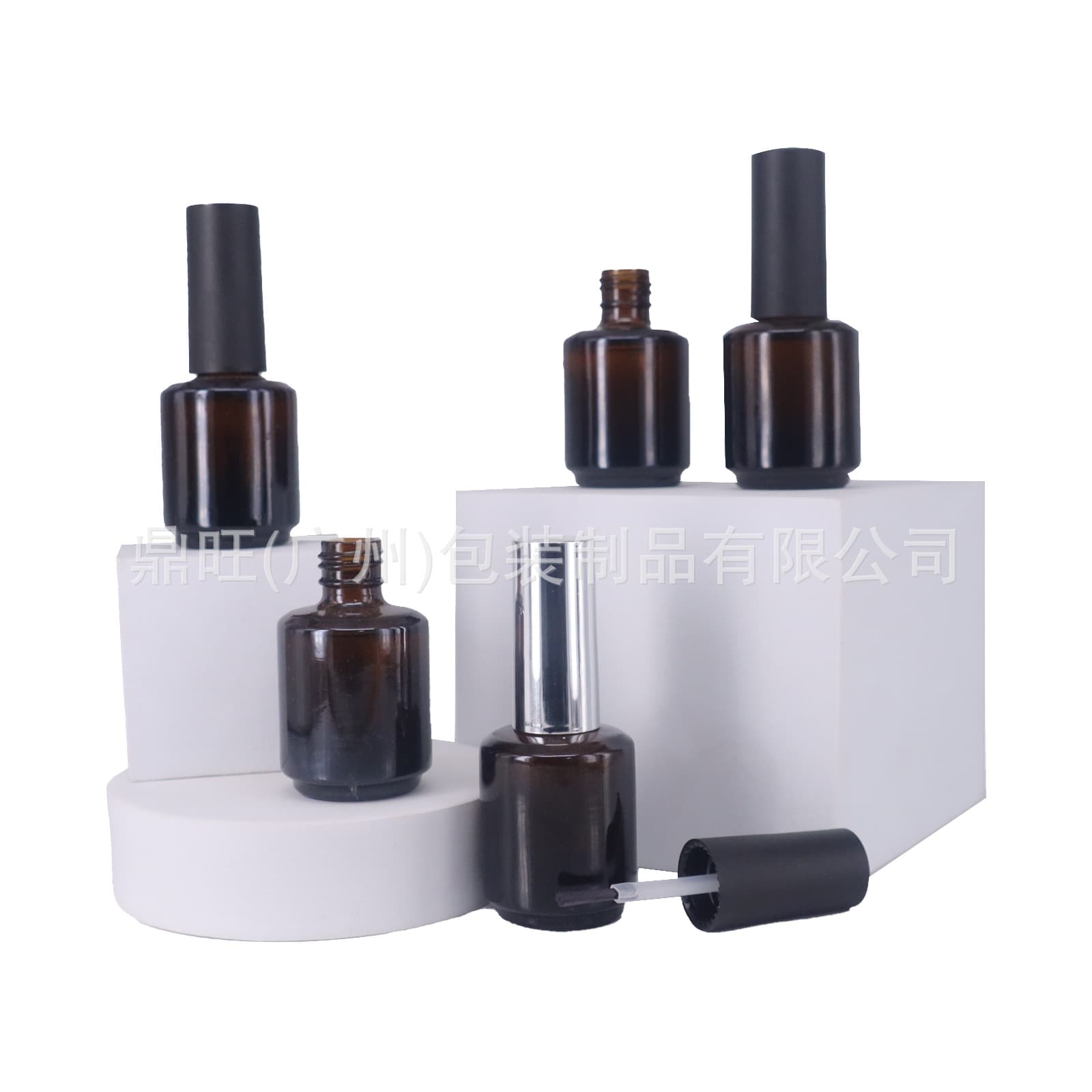 15ml Amber Glass Nail Polish Bottle Opaque Nail Gel Empty Bottle Glue Empty Bottle with Brush Head Set