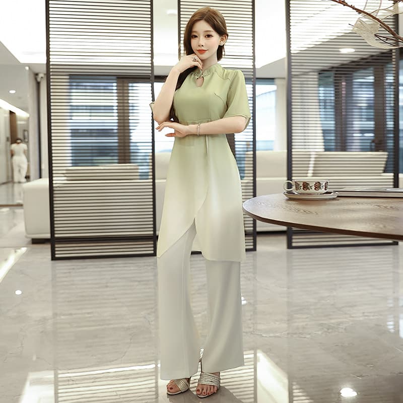Foot Massage Technician Uniform Women's Set, Sexy Elegant Beauty Salon Ear Cleaning Workwear, Chinese Style Foot Therapy 8501