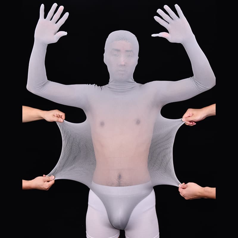 Qinghe Sexy Stockings Bodysuit 80D Seamless One-Piece Swimsuit Five-Finger Thong DIY Any Cut Unisex Couple
