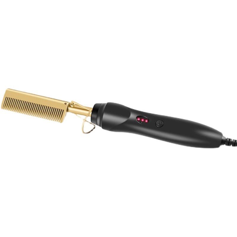 Cross-border Direct Hair Straightening Comb for Bangs, Wet/Dry Use, Copper Comb, Straightening and Curling Iron, Home Electric Heating Comb, Hair Straightener
