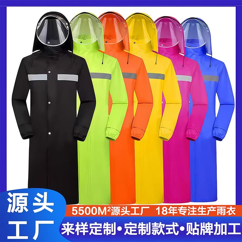 Wholesale Rainproof Long Raincoat Outdoor Duty Reflective Adult Unisex Double-Layer Long Raincoat Wholesale